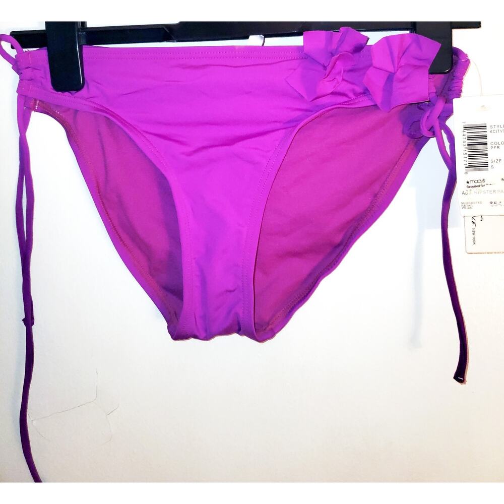 Kenneth Cole Reaction Womens Solid Fuchsia Swimwear Bikini Bottom Small NEW